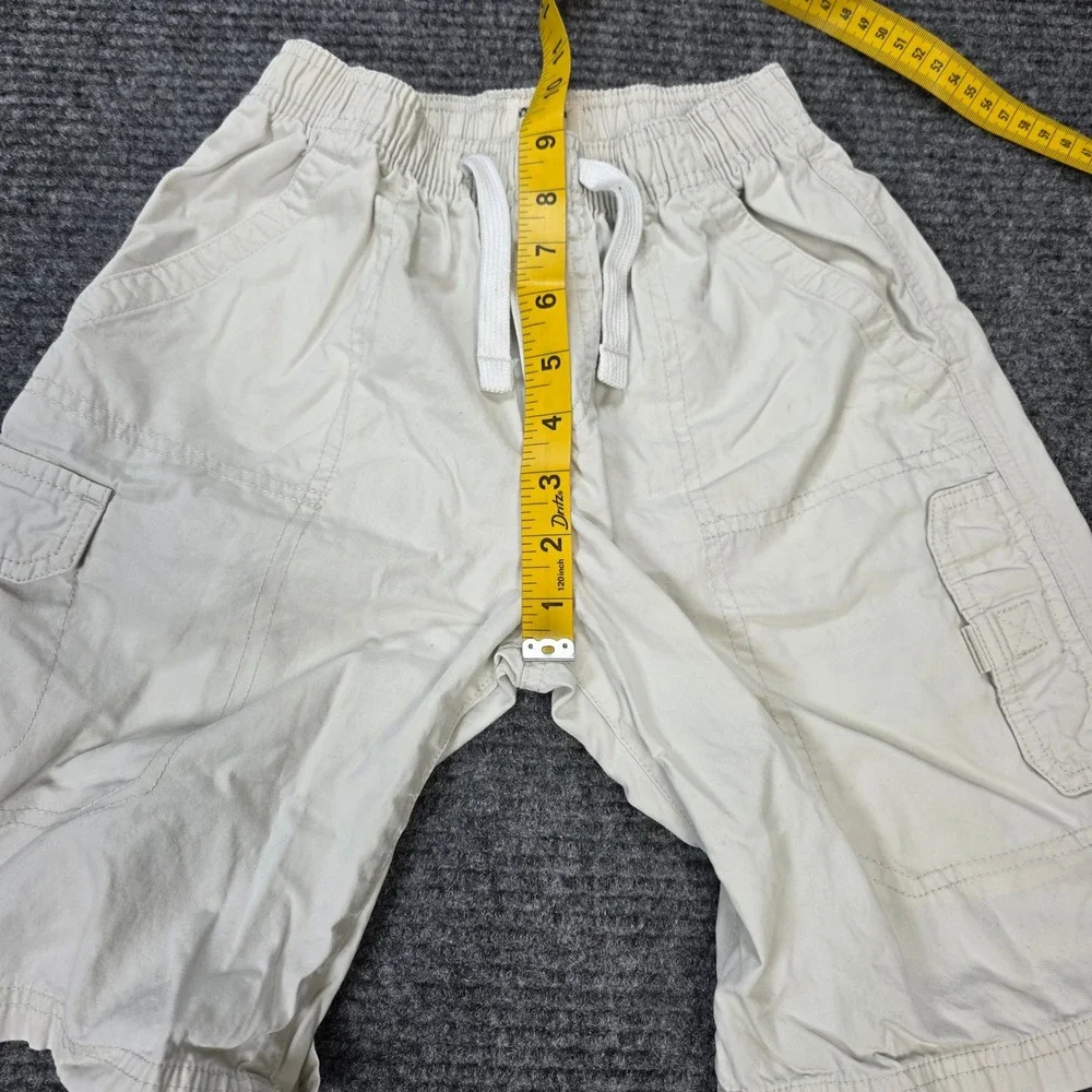 OshKosh Bgosh‎ Cargo Shorts Boy's Size 8 Cream Cotton Elastic Waist